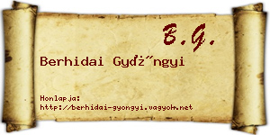 Berhidai Gyöngyi névjegykártya